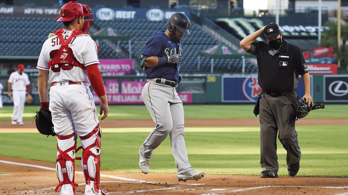 Marmolejos’ first homer powers Mariners over Angels 8-5