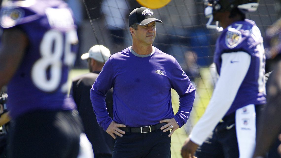 Harbaugh oversees Ravens camp under ever-changing guidelines