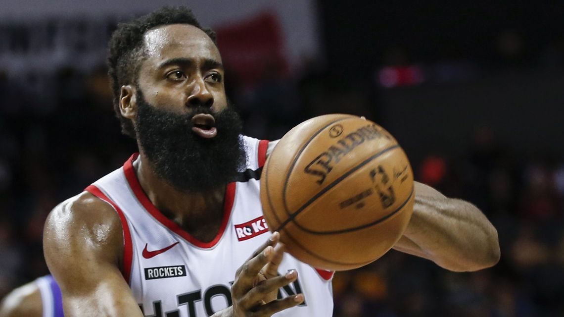 James Harden, cleared to play, makes Disney practice debut
