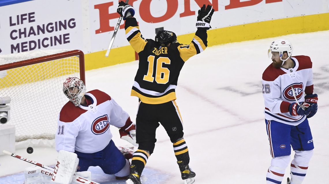 Crosby leads Penguins past Canadiens 3-1; Series tied 1-1