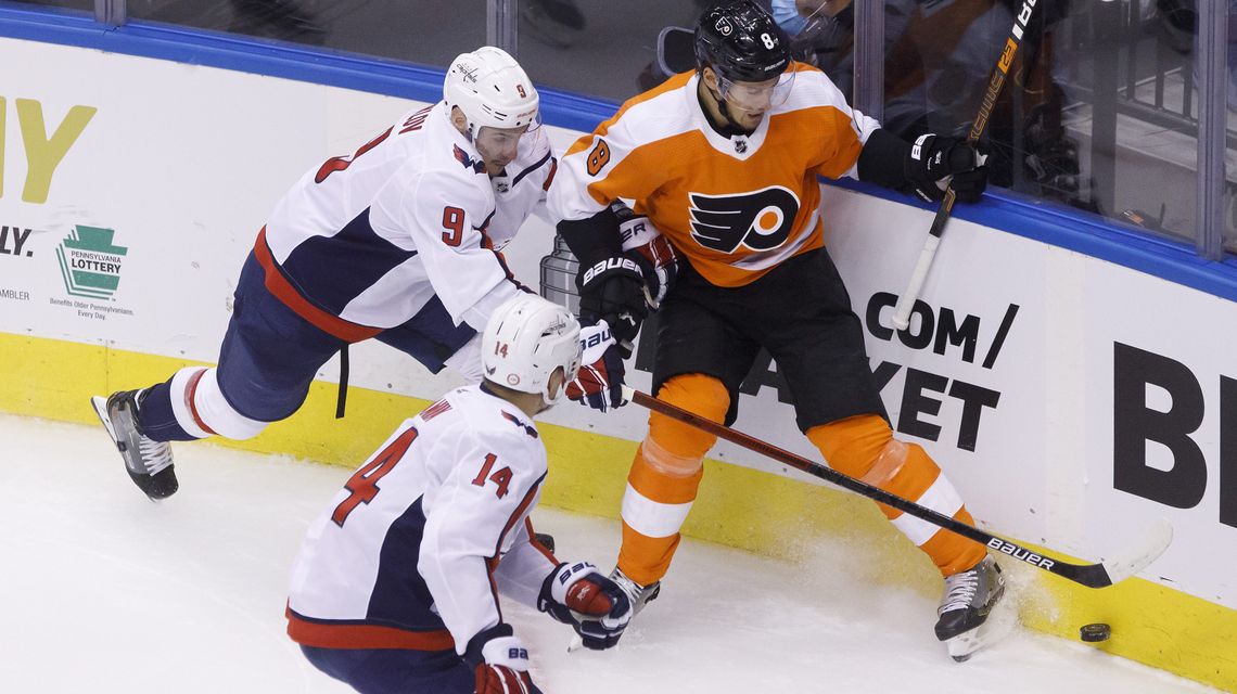 Laughton scores twice to lead Flyers past Capitals 3-1