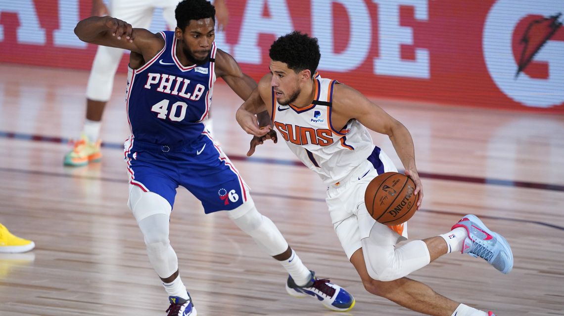 Booker’s 35 points help streaking Suns beat 76ers 130-117