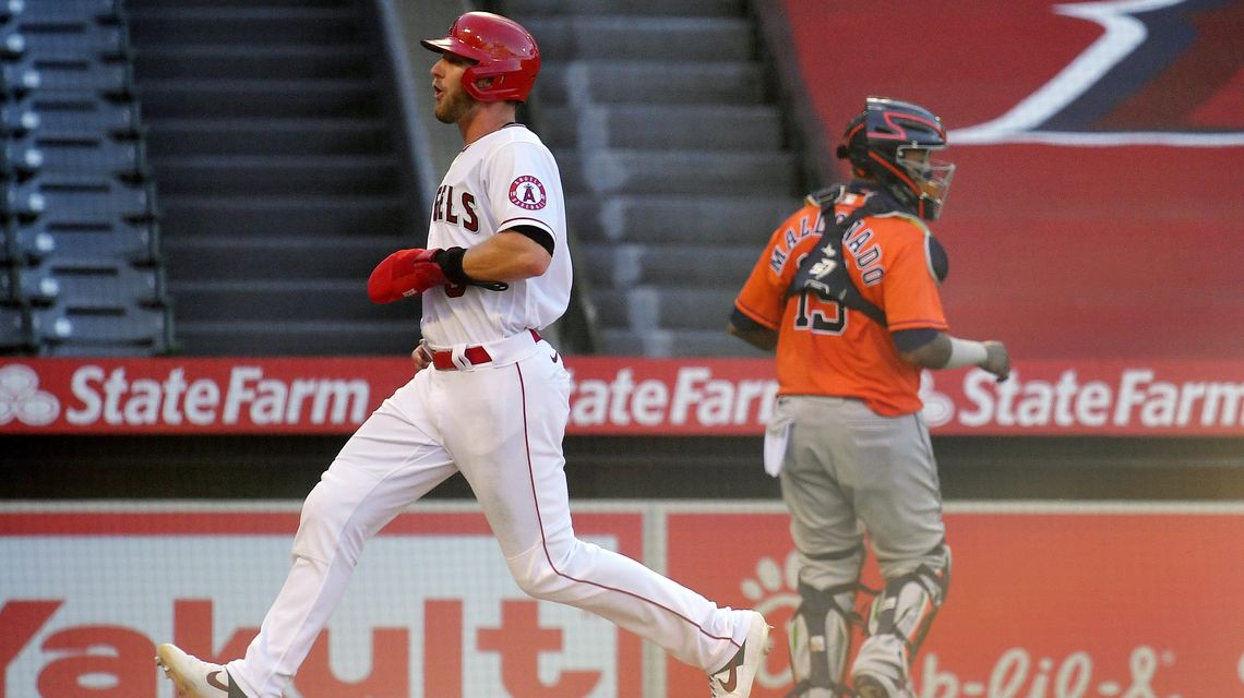 Angels rally twice, snap 3-game skid, beat Astros 5-4 in 10