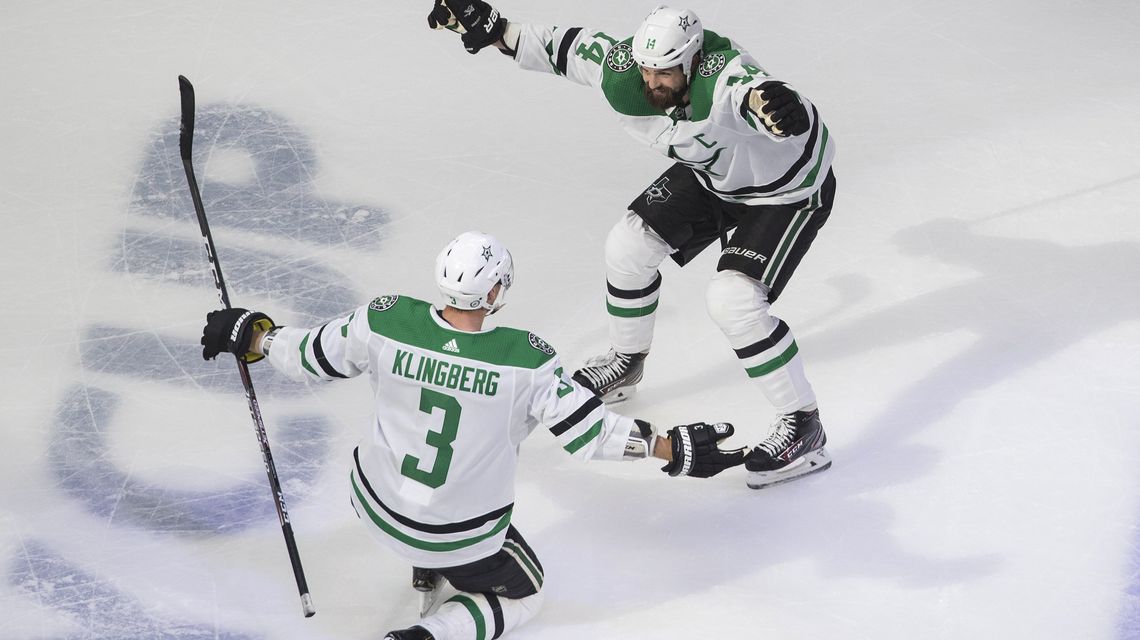 Stars win 5-4 in OT to tie Flames after Pavelski hat trick
