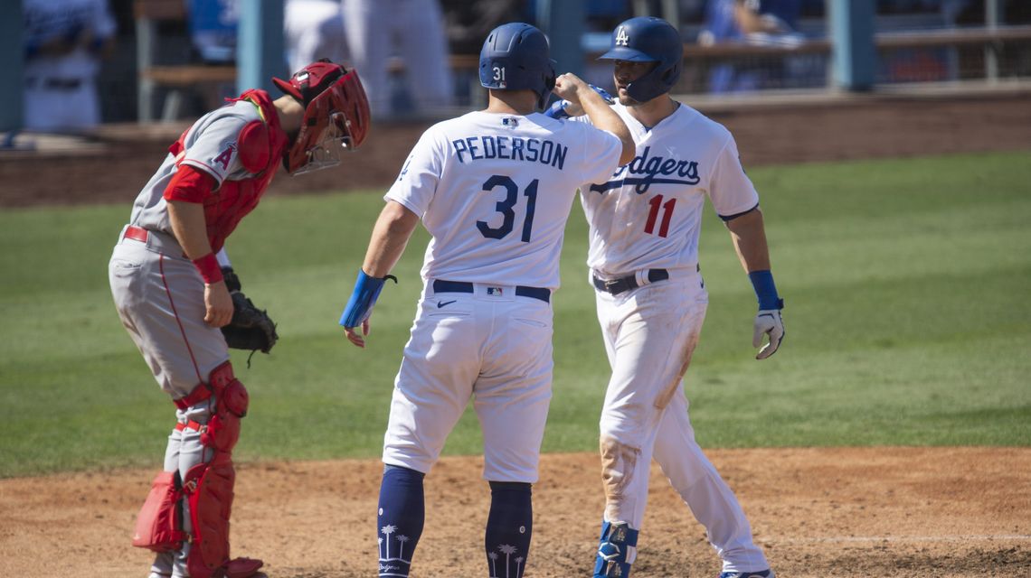 Pollock hits 2 HRs, playoff-bound Dodgers blank Angels 5-0