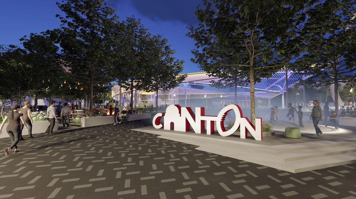 Pro Football Hall of Fame dedicates Canton Centennial Plaza