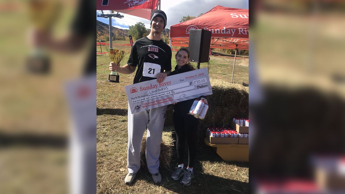 Delaware couple Roehms continue wife-carrying dominance by protecting North American title
