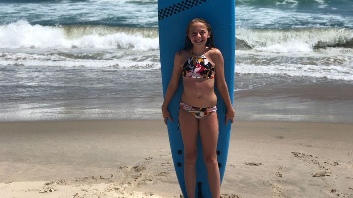 Pre-teen finds love of surfing along the Jersey Shore