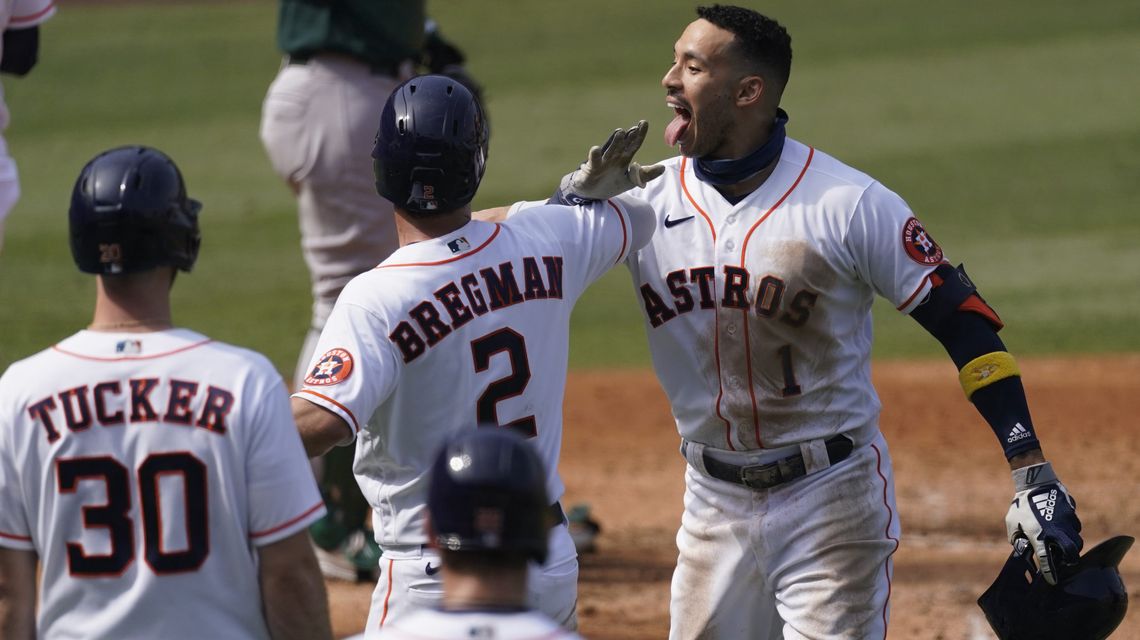 Correa powers Astros past A’s 11-6 to clinch ALDS