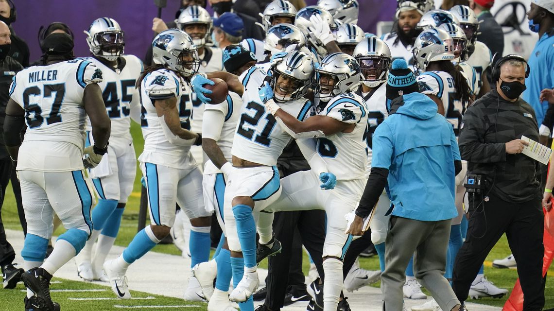 Beebe amends for fumble with TD as Vikes top Panthers 28-27