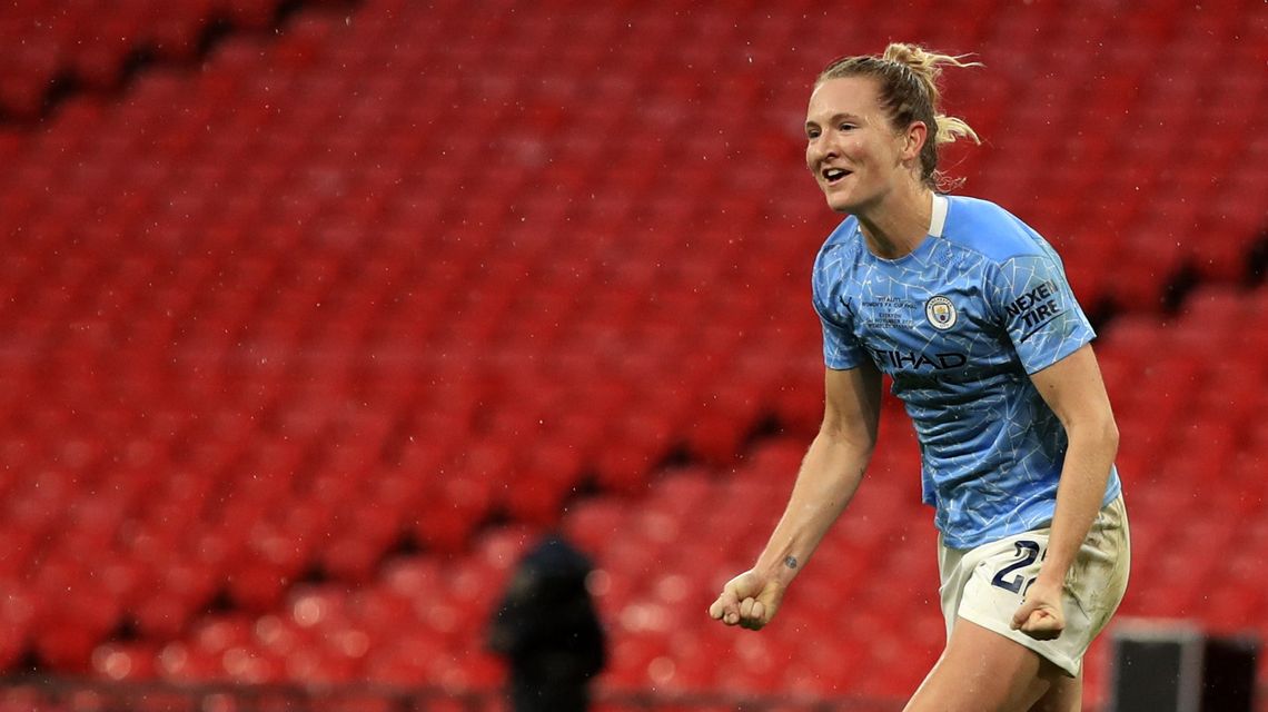 Sam Mewis scores to help Man City retain Women’s FA Cup