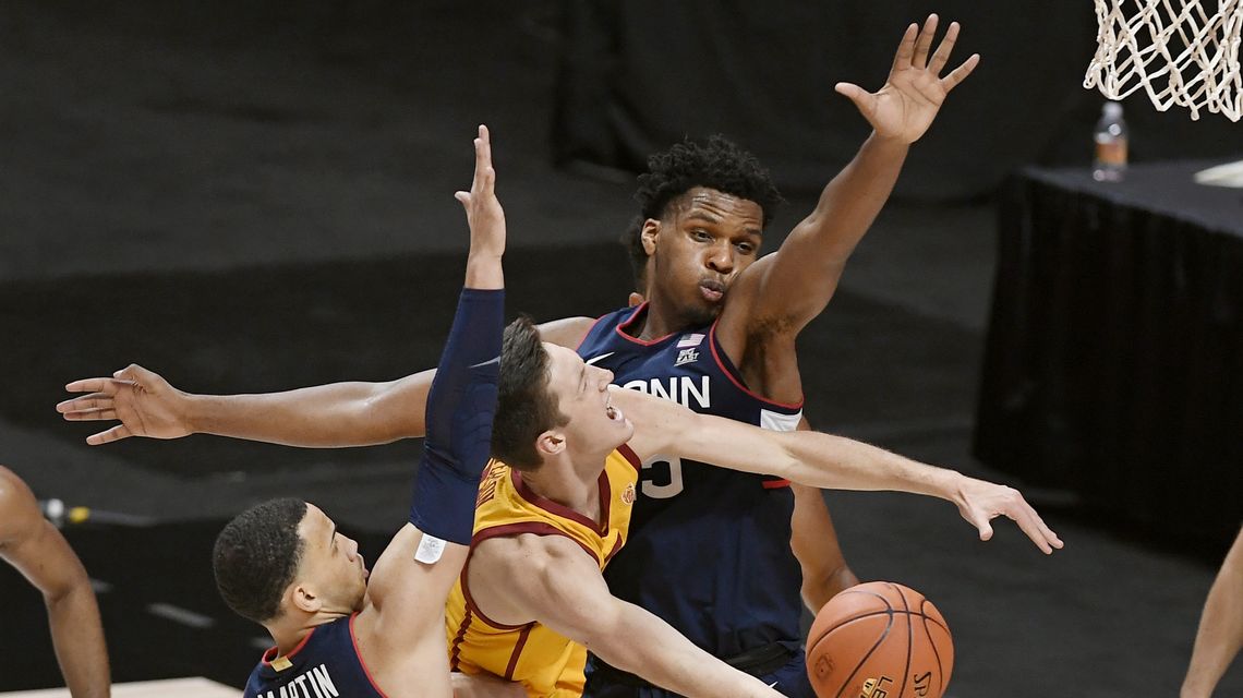 UConn holds off Southern California 61-58 in Legends Classic