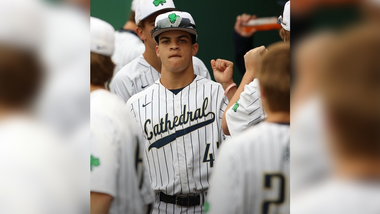 Louisville baseball commit and three-sport star comes through on the gridiron to help Cathedral to state championship