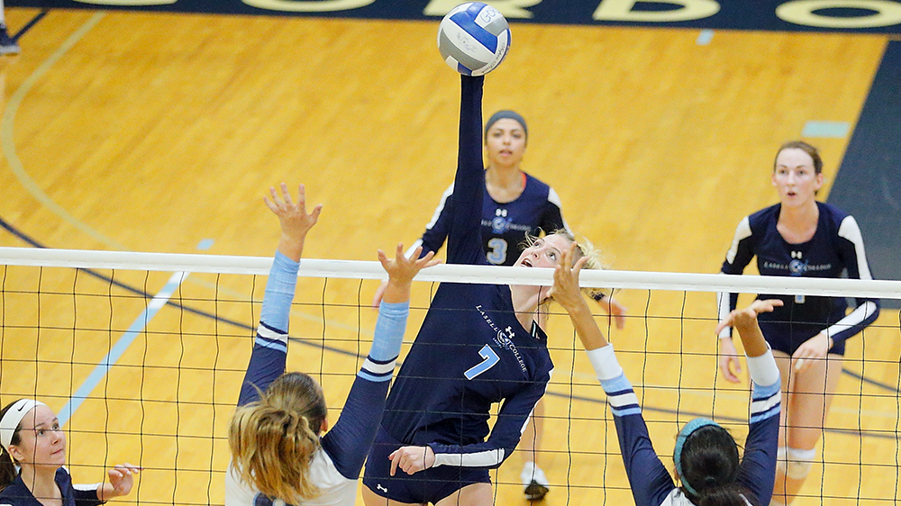 Meghan Roberts works through challenges for Lasell volleyball