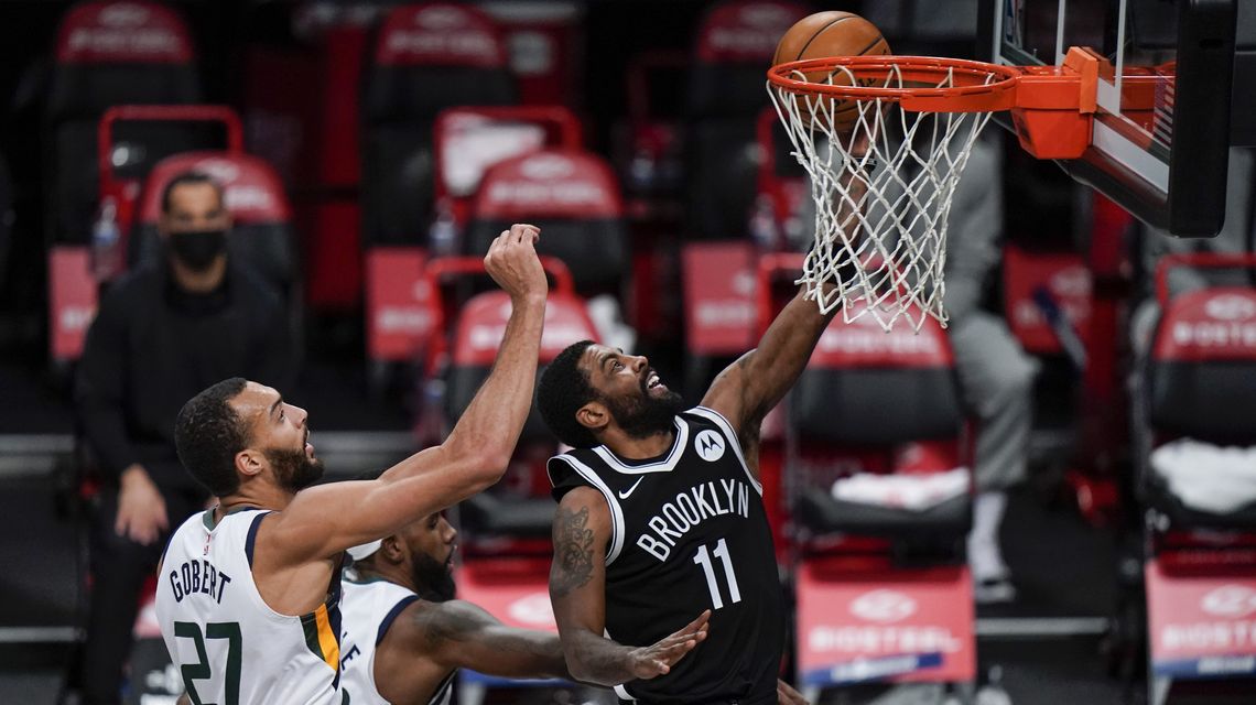 Kyrie Irving leads undermanned Nets to 130-96 rout of Jazz