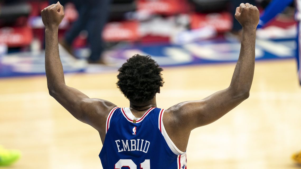 Embiid scores 45, Mathias wins it for 76ers in OT on 3