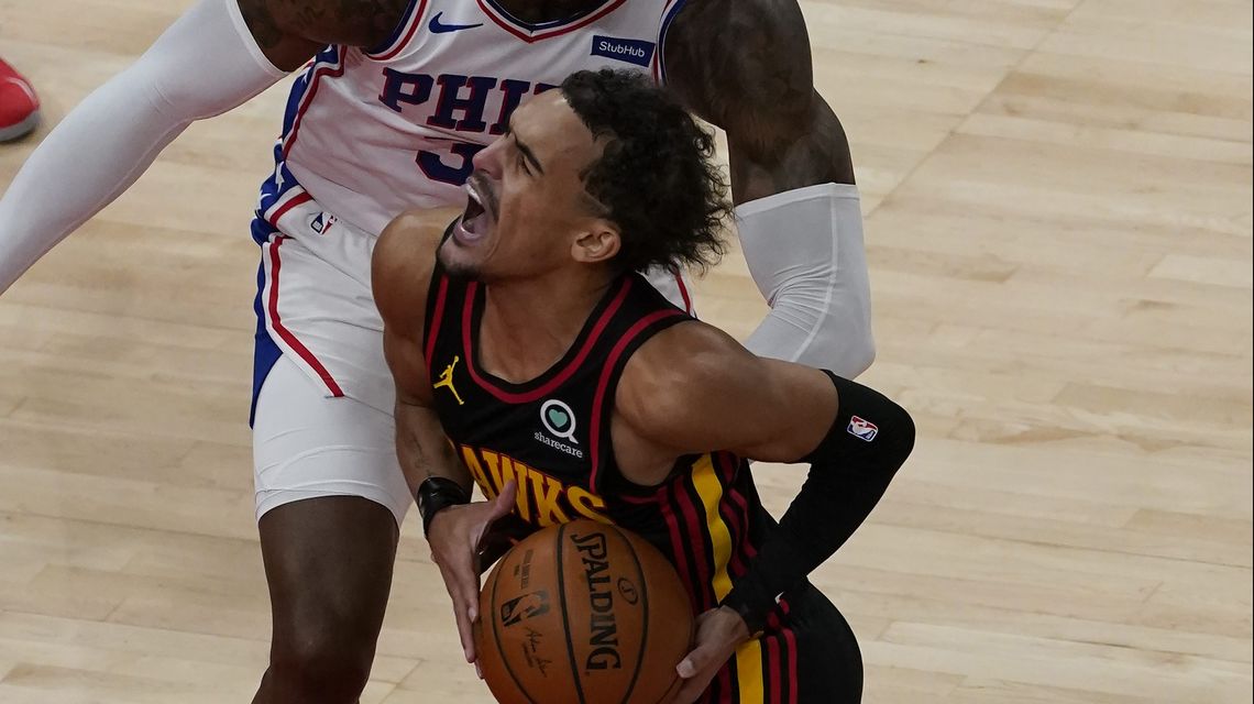Young’s 26 points lead Hawks past short-handed 76ers, 112-94