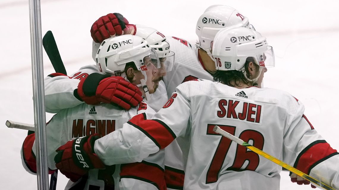 Staal and Aho pace Hurricanes in 5-3 win over Stars