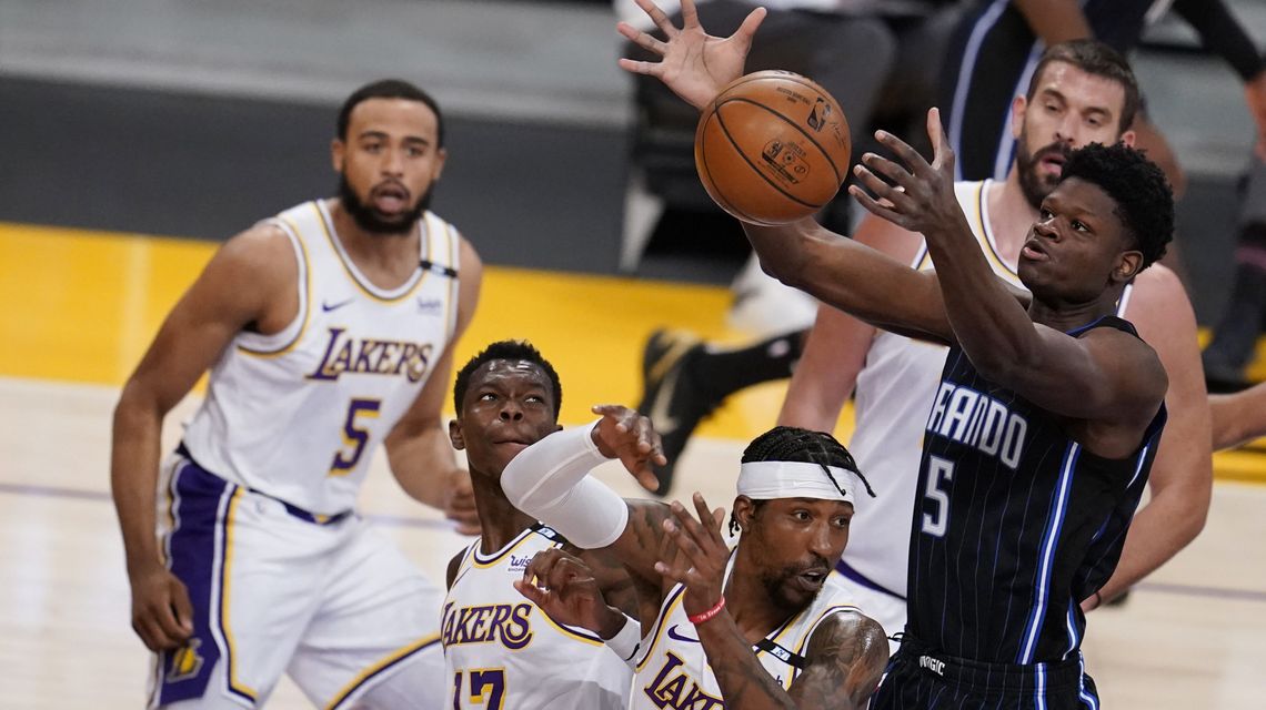 Lakers hold off Magic 96-93, win again without LeBron, Davis