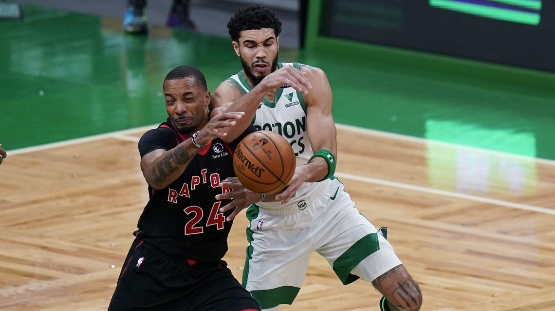 Tatum scores 27, Celtics outlast depleted Raptors 132-125