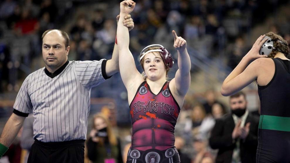 Taylor Graveman makes history in South Dakota’s first girls wrestling season
