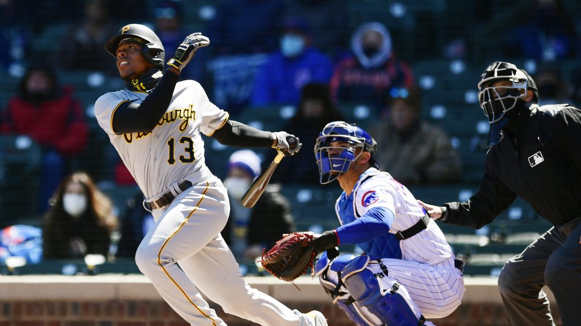 Hayes homers, Pirates 2-hit Cubs 5-3 on chilly opening day