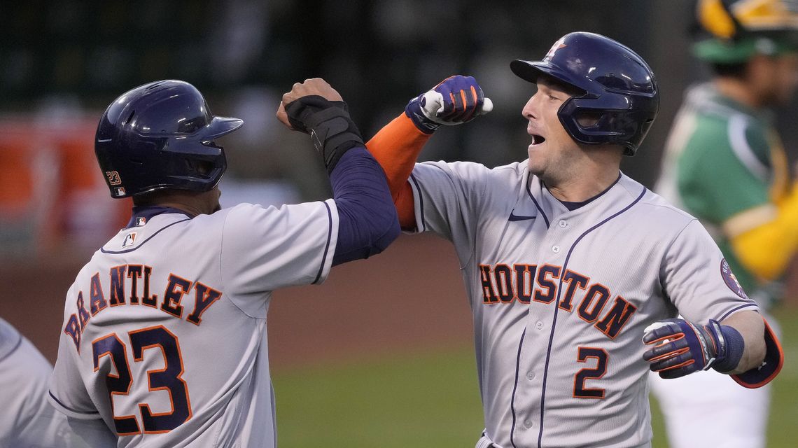Bregman homers for 2nd straight day, Astros beat A’s again