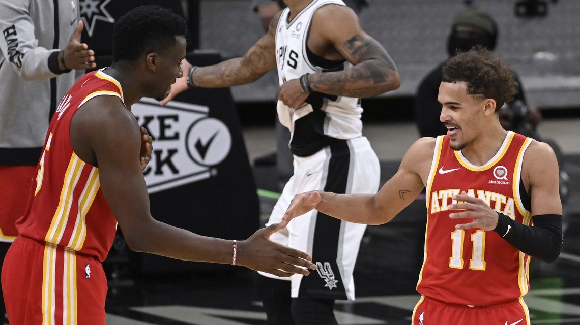 Capela, Young guide Hawks past Spurs 134-129 in 2 OT