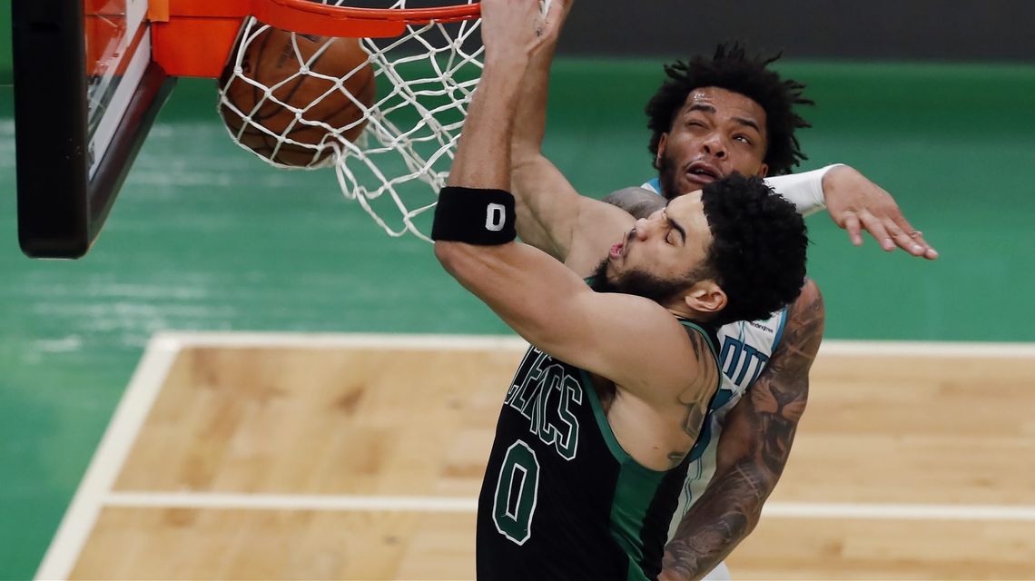 Tatum’s 22, 3-pointers lift Celtics over Hornets, 116-86