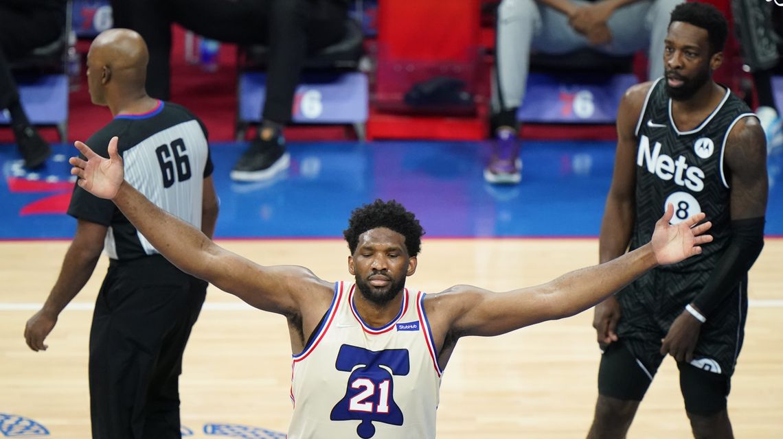 Embiid, 76ers top undermanned Nets 123-117 for 1st in East