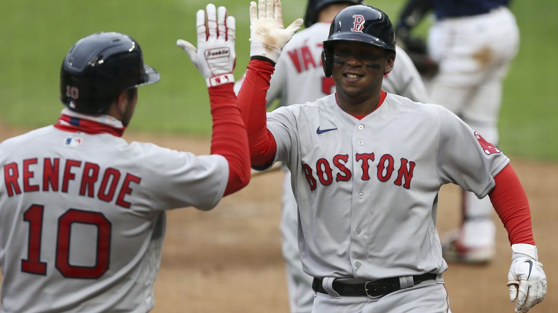 Devers, Bosox win snowy 7th in row; Twins hold silent moment