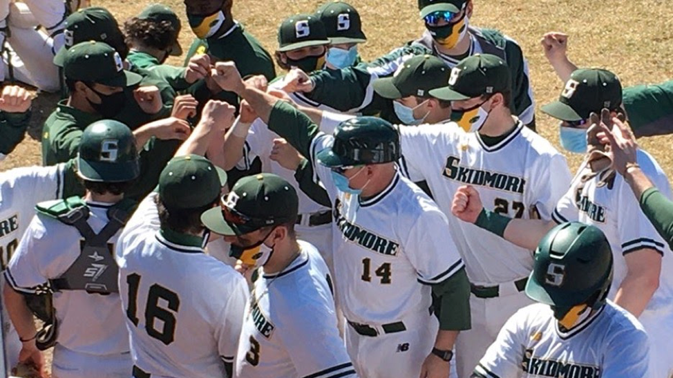 Skidmore baseball opens the season with a big win against Castleton