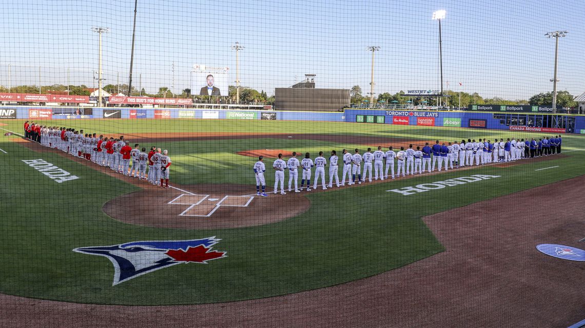 Angels win 7-5 in home opener for Florida-based Blue Jays