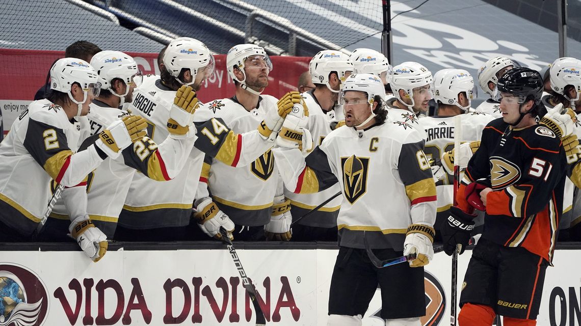 Golden Knights top Ducks to move into tie atop West Division