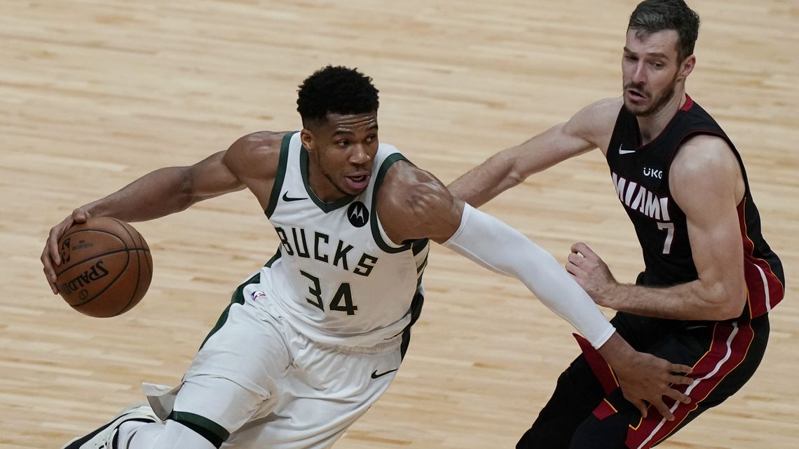 The Bucks chase a sweep, on a four-game NBA playoff Saturday