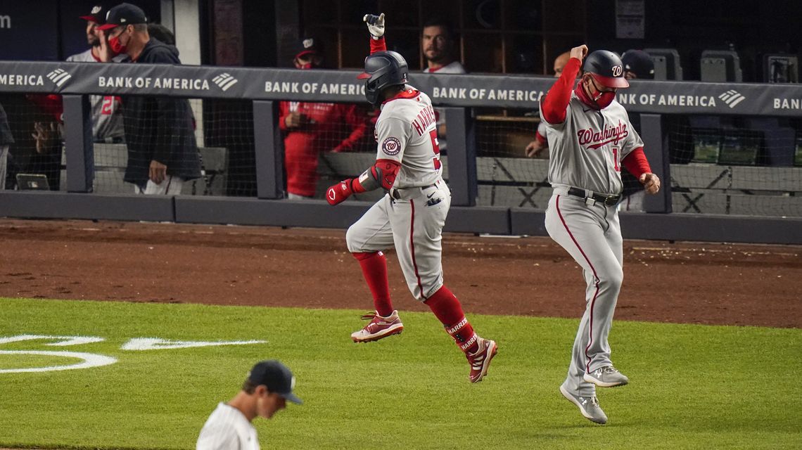 Nats rout Yankees 11-4 on late homers and 3 errors