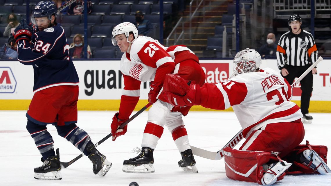 Domi’s OT goals lifts Blue Jackets over Red Wings in finale