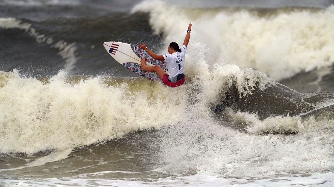 Seasoned superstars win gold in surfing’s Olympic debut
