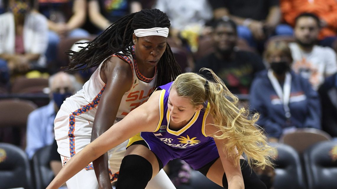 WNBA-leading Sun beat Sparks 76-61 for 8th straight victory