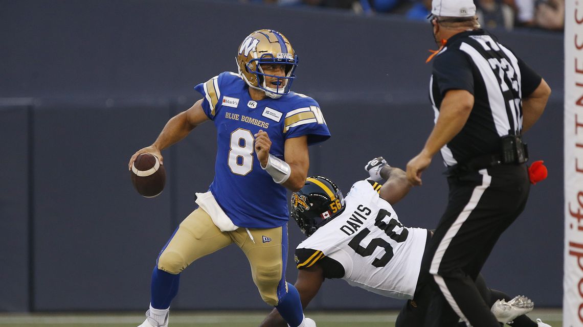 Blue Bombers top Ti-Cats in CFL return, ’19 Grey Cup rematch