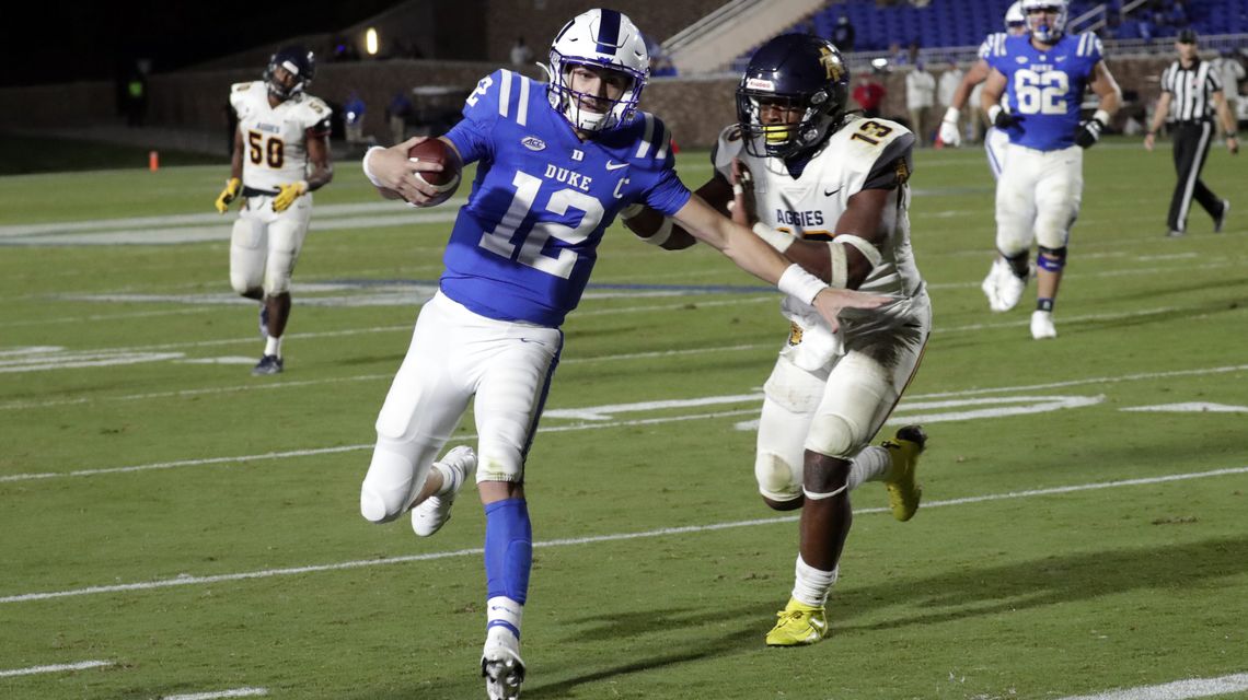 Durant scores 3 TDs as Duke rushes past N.C. A&T, 45-17