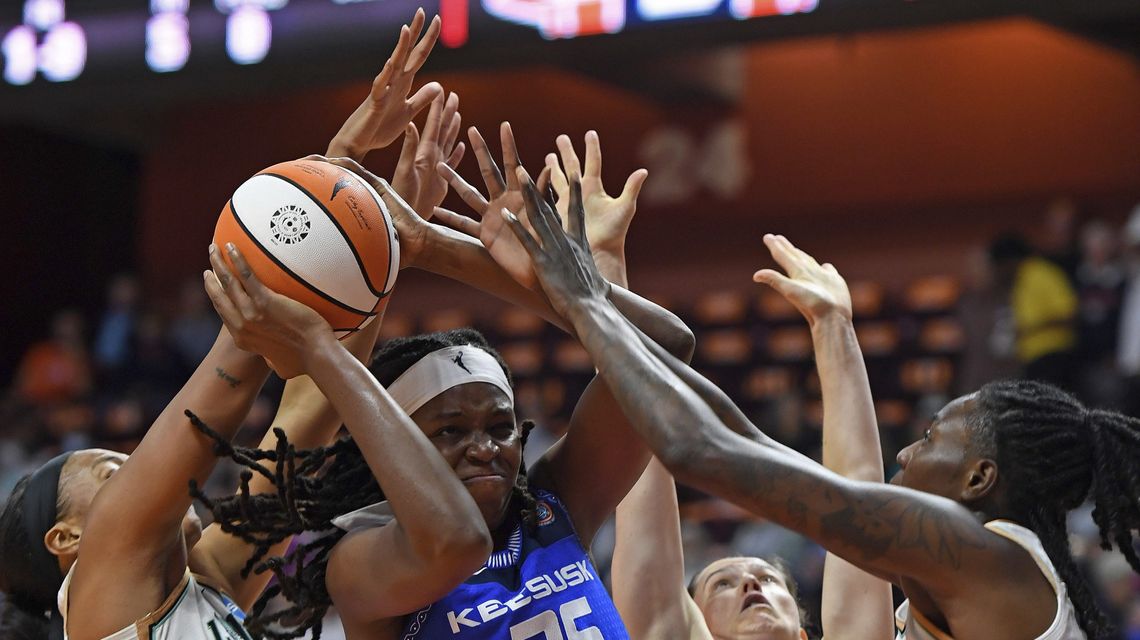 WNBA-leading Sun rout Liberty 98-69 for 13th straight win