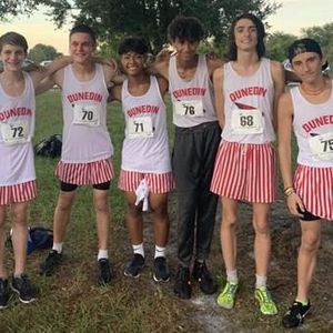 Dunedin High School cross country runner Clemente Espiollia leads from the front