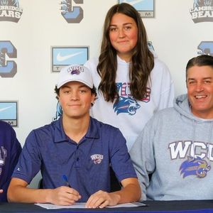 Jake Peacock represents Cambridge Hill School at Western Carolina with his mighty swing