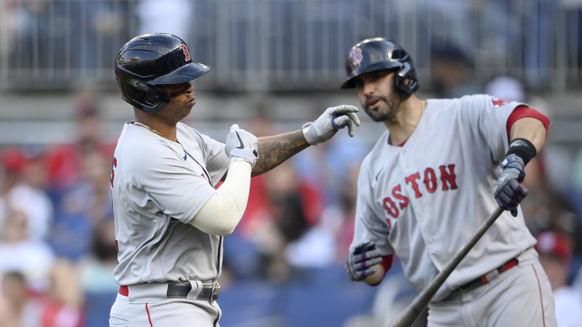 Boston’s JD Martinez sprains ankle by stumbling over base