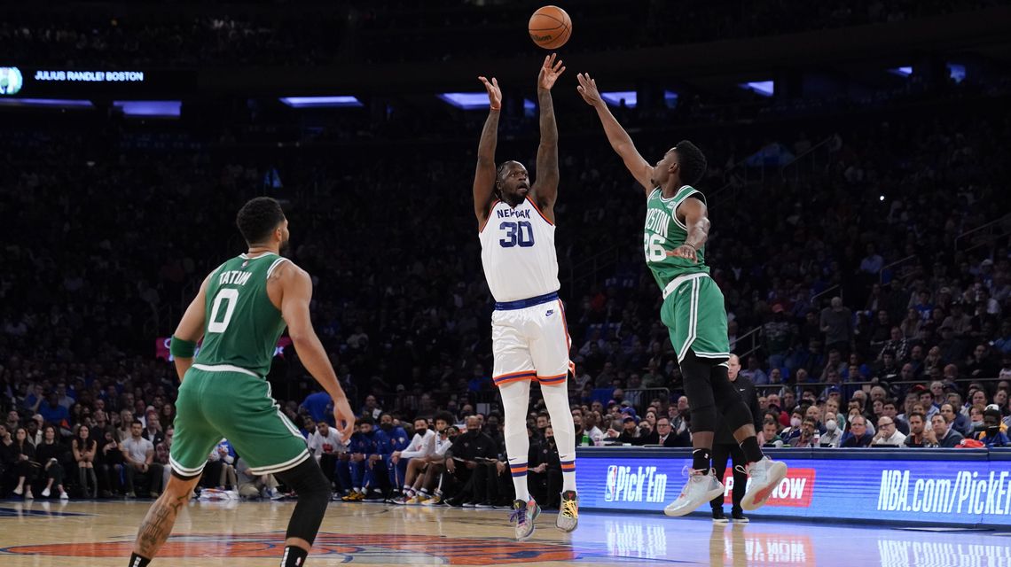 Knicks withstand Brown’s 46, outlast Celtics 138-134 in 2 OT