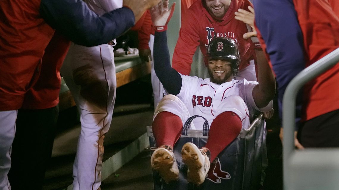 Red Sox ride home run laundry cart to ALCS against Astros