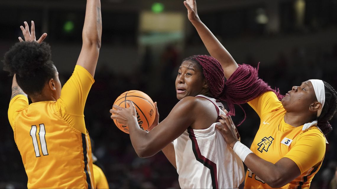 Boston scores 29,  leads No. 1 Gamecocks past NC A&T 79-42
