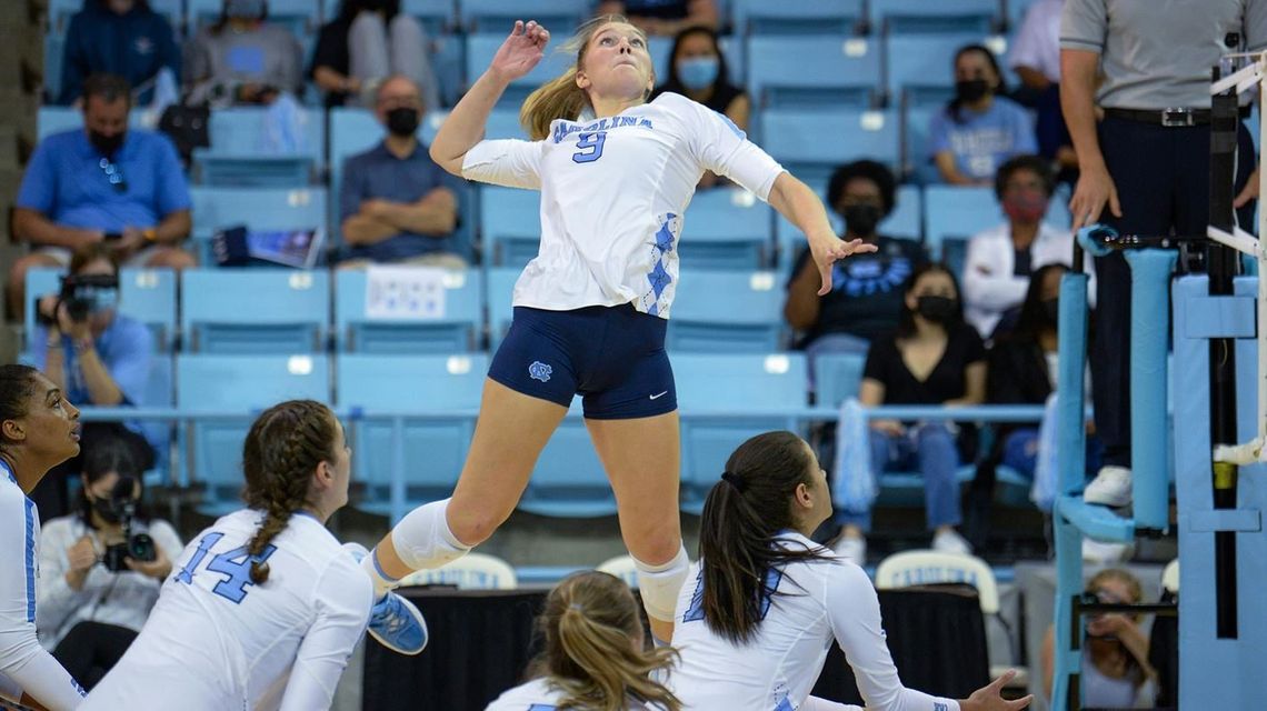 Tar Heels volleyball player Mabrey Shaffmaster voted ACC freshman of the year
