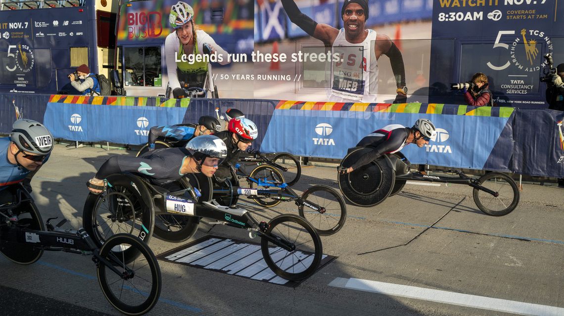 Hug, De Rozario win NYC Marathon wheelchair races